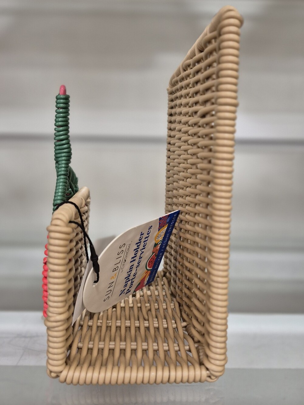 Cherry Woven Straw Napkin Holder. NEW WITH TAGS - Picture 2 of 4